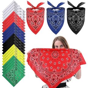 24 Pcs Jumbo Paisley Bandana 27 x 27 Inch Extra Large Bandana Large Cotton Paisley Bandanas Oversized Cowboy Bandana Scarf for Men Women