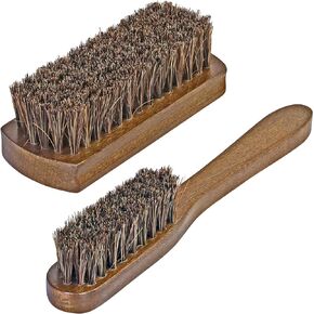 TAKAVU Leather & Upholstery Cleaning Brush Set, 100% Black Boar Bristle, to Clean Car Seats, Leather Sofas & Alcantara, for Car Interiors, Furniture, Boots, Shoes, Bags and More