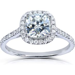 Kobelli Cushion-cut Moissanite Engagement Ring 1 1/3 CTW 14k White Gold