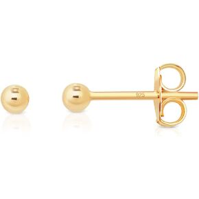 925 Sterling Silver 24K Yellow Gold Plated minimalist earrings for women - tiny stud earrings - gold ball earrings - mens stud earrings - small gold stud earrings - Diameter: 2 up to 12 mm