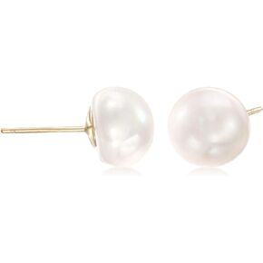 Ross-Simons 8-9mm Cultured Button Pearl Stud Earrings in 14kt Yellow Gold