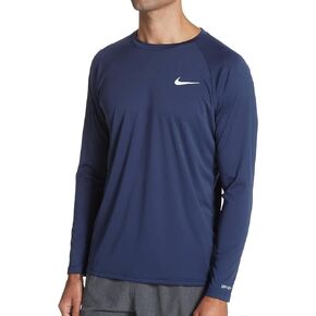 Nike Essential Long Sleeve Hydroguard Swim Shirt UPF40+ Navy Medium