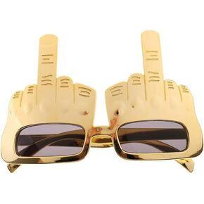 Golden Middle Finger Novelty Sunglasses,Creative Middle Finger Flip Off Hand Shape Finger Novelty Party Sunglasses,for Party Glasses Props