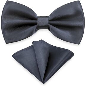 Men's Bow Tie Pocket Square Set, Unisex Design Bowtie and Handkerchief For Wedding or Business Formal Tuxedo M-B-T6