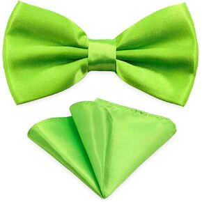 Men's Bow Tie Pocket Square Set, Unisex Design Bowtie and Handkerchief For Wedding or Business Formal Tuxedo M-B-T6