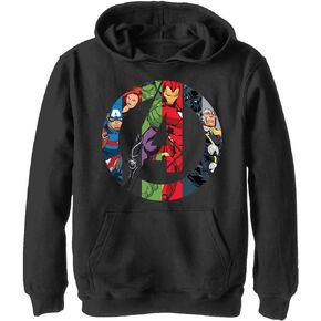 Marvel Boy's Avengers Heroes Icon Hoodie, Black, X-Large