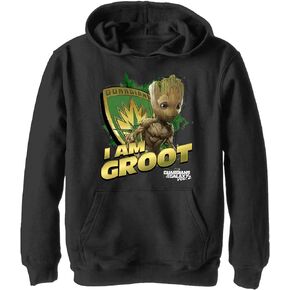 Marvel Boy's Grrot Slam Hoodie, Black, X-Large