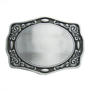 JEAN'S FRIEND Vintage Style Western Flowers Trims Blank Belt Buckle