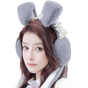 YMMMY ROSE Kids Earmuffs Warm Moving Bunny Ear Muffs Headbands Winter Faux Rabbit Fur Adjustable Ear Warmers Ear Cover