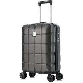 ATX 21" Carry On Luggage Lightweight Durable ABS Suitcase with 4 Dual Spinner Wheels and Built-in 3 Digit Combination Lock (Black, 33Liters)