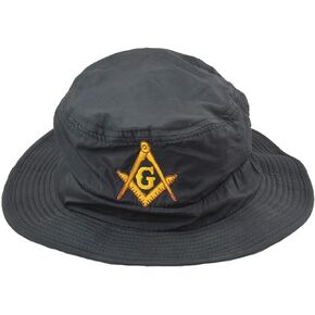 Gold Square & Compass Embroidered Masonic Guide Boonie Hat