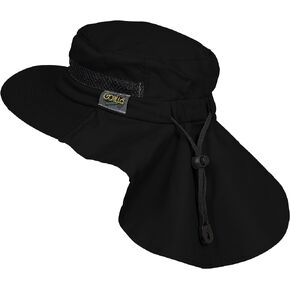 Outdoors Cotton Sun Hat, UPF 50+ Wide Brim Fishing Hat with Neck Flap, Breathable, Boonie Hat Bucket Cap