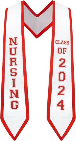 Vansolinne 2024 Nurse Graduation Stole Class of 2024 Nursing School Graduate Sash Nurse RN Graduation Gift Idea in Kuwait