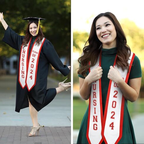 Vansolinne 2024 Nurse Graduation Stole Class of 2024 Nursing School Graduate Sash Nurse RN Graduation Gift Idea in Kuwait