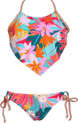 Girls' Tankini Top and Side Tie Hipster Bottom Swimsuit Set in Saudi Arabia