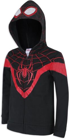 سويت شيرت بغطاء للرأس من Marvel Miles Morales Spider-Man Boys للأطفال الصغار والأطفال الكبار – أسود/أحمر in Saudi Arabia