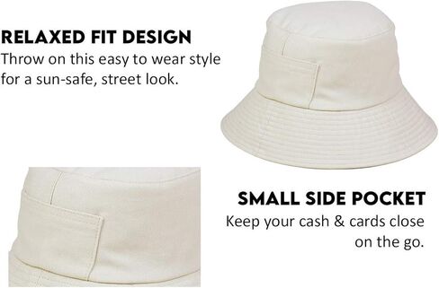 قبعة دلو من القماش القطني المموج للنساء من قلة الألوان in Kuwait