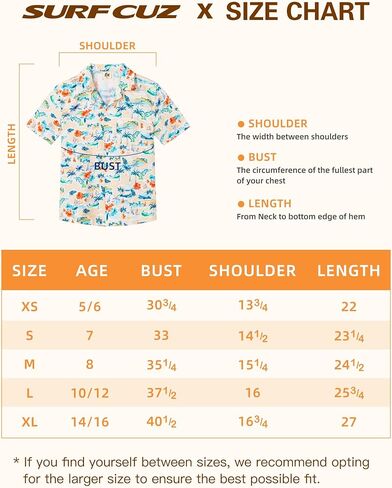 قميص هاواي للأولاد من SURF CUZ بأزرار سفلية، قميص للأطفال الصغار إلى الأطفال الكبار بأكمام قصيرة لقضاء العطلات in Kuwait