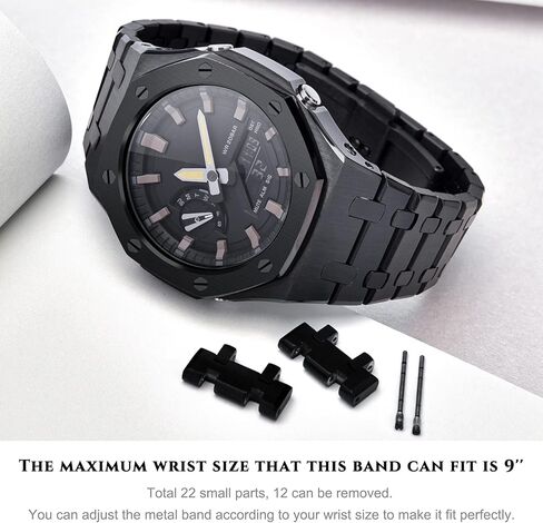 إكسسوارات بديلة لسوار الساعة المعدنية Ritche GA2100 متوافقة مع ساعات Casioak GA-2100 / GA-2110 للرجال in Kuwait