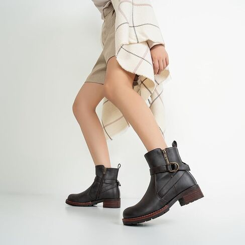 حذاء Vepose النسائي 9682 للكاحل حذاء مسطح بإبزيم قصير للنساء in Kuwait