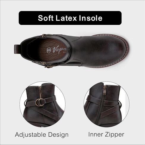 حذاء Vepose النسائي 9682 للكاحل حذاء مسطح بإبزيم قصير للنساء in Kuwait