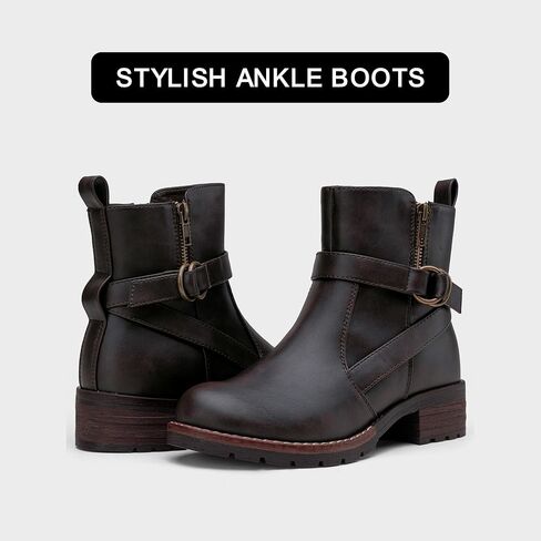 حذاء Vepose النسائي 9682 للكاحل حذاء مسطح بإبزيم قصير للنساء in Kuwait