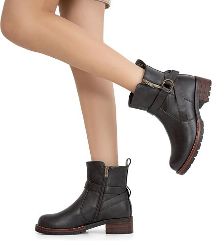 حذاء Vepose النسائي 9682 للكاحل حذاء مسطح بإبزيم قصير للنساء in Kuwait