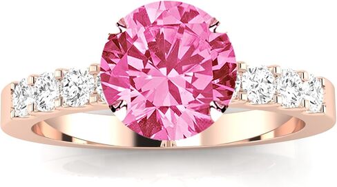 Classic Prong Set Diamond Engagement Ring with a 1 Carat Pink Sapphire Heirloom Quality Center in Saudi Arabia