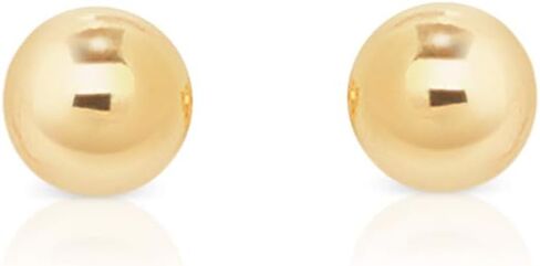 925 Sterling Silver 24K Yellow Gold Plated minimalist earrings for women - tiny stud earrings - gold ball earrings - mens stud earrings - small gold stud earrings - Diameter: 2 up to 12 mm in Kuwait