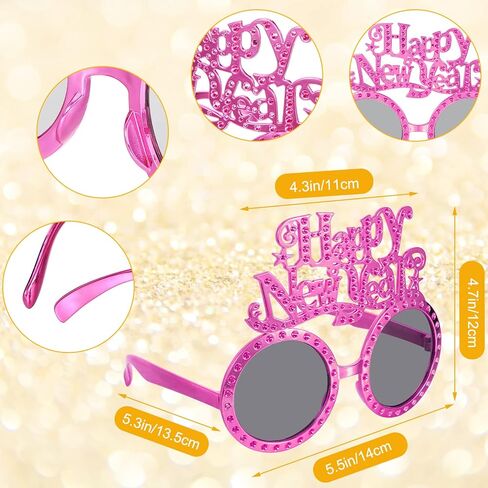 يويول مجموعة نظارات شمسية مضحكة للعام الجديد لعام 2023 مناسبة كهدية في حفلات رأس السنة الصينية الجديدة للاطفال والكبار ولوازم حفلات السنة القمرية والربيع، 4 انماط من 12 قطعة in Kuwait