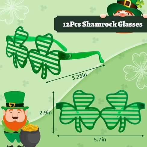 نظارات شامروك الشمسية نظارات سانت باتريك النهارية، نظارات خضراء بظلال البرسيم نظارات سانت باتريك للنساء والرجال in Kuwait