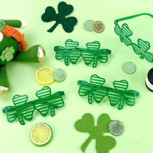 نظارات شامروك الشمسية نظارات سانت باتريك النهارية، نظارات خضراء بظلال البرسيم نظارات سانت باتريك للنساء والرجال in Kuwait