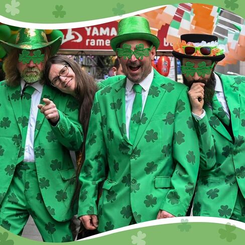 نظارات شامروك الشمسية نظارات سانت باتريك النهارية، نظارات خضراء بظلال البرسيم نظارات سانت باتريك للنساء والرجال in Kuwait