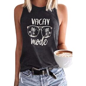Summer Tank Tops for Women Vacation Casual Beach Tank Tops Hawaiian Sleeveless Basic Fit T Shirts Blouses