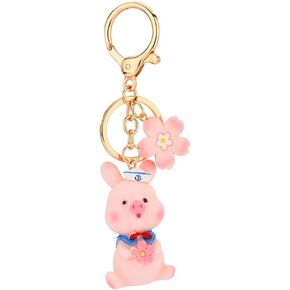Resin Navy Pig Keychain Pendant Pink Pet Doll ladies Bag Charm Key Chain Jewelry Gift for Men Women Children Cartoon Animal Bag Backpack Car Keys Pend, Pink, F in Kuwait