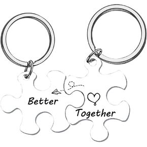 Couple Gifts Keychains for Him and Her Matching Puzzle Keychain for Couples Gifts for Husband Wife Anniversary Valentine's Day Gift for Boyfriend Girlfriend Puzzle Piece Keychain