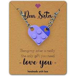 Catta Purple Sister Gifts from Sisters Heart Keychain, Valentines Gift for Sister from Sister, Big Sister Gifts, Birthday Gifts for Sisters