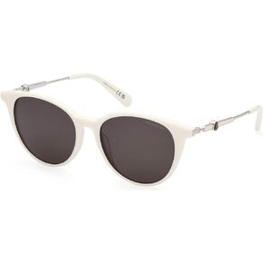 Sunglasses Moncler ML 0226 -F 21D Shiny Cream White, Palladium/Polarized Smoke