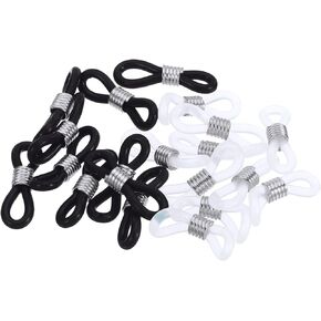 PATIKIL Eyeglass Chain Connector Retainer, 20 Pack Adjustable Anti Slip Silicone Rubber Strap Holder Chain End Loop for Women Men Sunglasses, Gold Tone