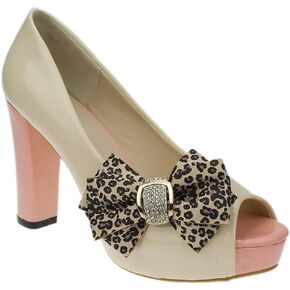 Leopard Ribbon Bow Butterfly Rhinestone Crystal High Heel Shoe Clips Removable Shoe Buckle Pairs
