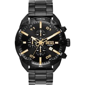 Diesel Spiked Men's Watch, Chronograph Watch with Stainless Steel Bracelet or Genuine Leather Band