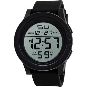 Men's Digital Sports Watch Waterproof Military Outdoor Wrist Watches for Men with LED Backlight Alarm Back Light