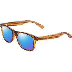 نظارات ذئب البراري النظارات الشمسية المستقطبة Woodie | معابد من الخشب الطبيعي | تصميم للجنسين | تتضمن حقيبة تخزين