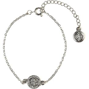 My Saint My Hero Breathe Chain Bracelet - Silver-Tone Benedictine Medal