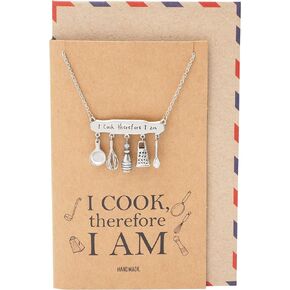 قلادة Quan Jewelry Cooking Charm Baking Necklace ، هدايا للأم والأب ، مجوهرات خباز ، هدايا لشيف المعجنات