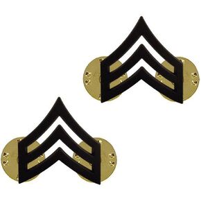 Make your Uniform Look Smart! SGT Army Collar Pins Black Pair