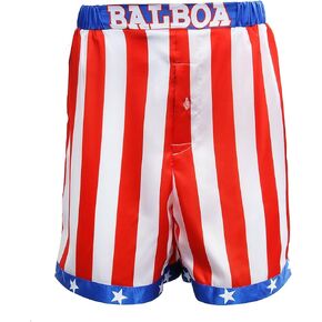 Adult Mens American Flag Boxing Satin Shorts Trunk Costume