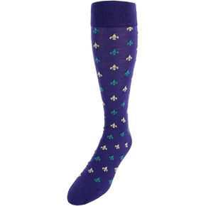 Trafalgar Men's Atlas Fleur De Lis Over The Calf Fine Merino Wool Socks (1 Pair)