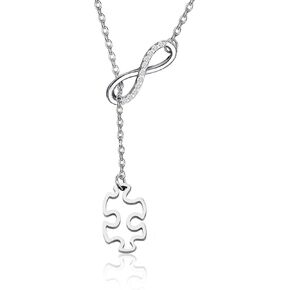 Autism Awareness Necklace Autism Puzzle Infinity Y Lariat Necklace Asperger Awareness Jewelry Autism Mom Teacher Girl Gifts