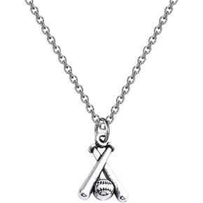 FUSTMW Baseball and Baseball Bat Cross Necklace Baseball Lovers Jewelry Gifts for Baseball Moms Baseball Player Gifts
